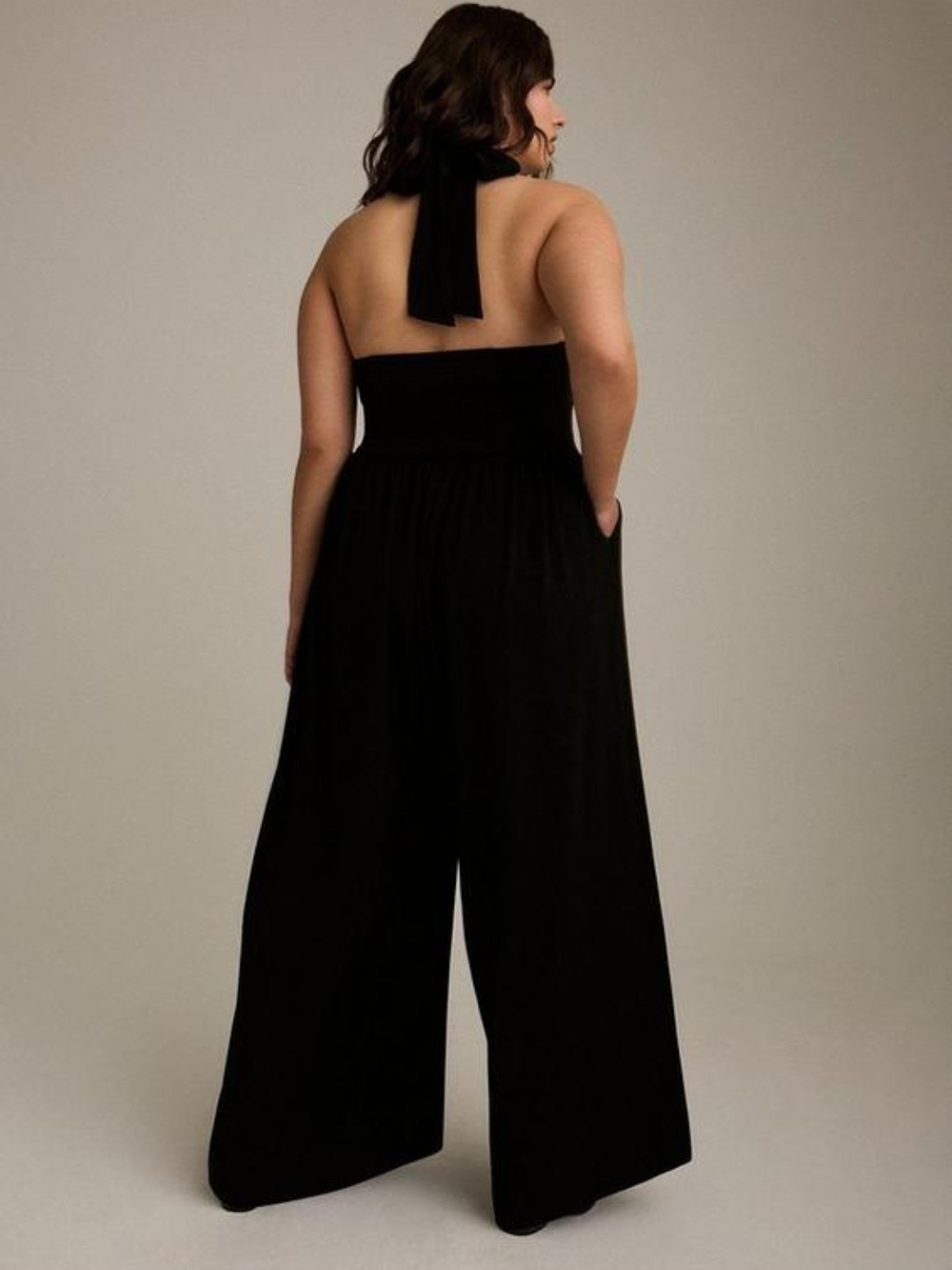 Brand New Torrid Festi Black Halter Lace-Waist Jumpsuit Size 5 - Picture 4 of 5